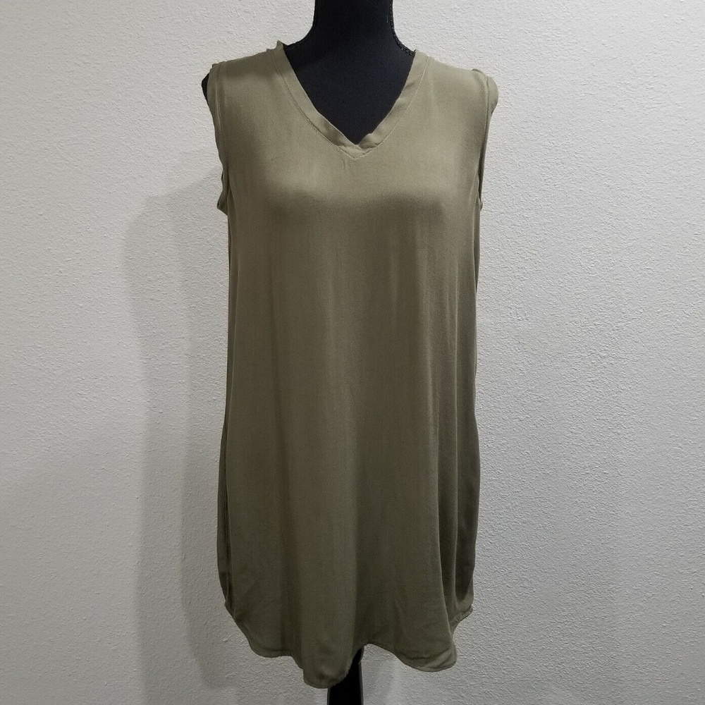 Anthropologie Cloth & Stone Green Tunic Shift Shirt Tank Sleeveless Dress Small